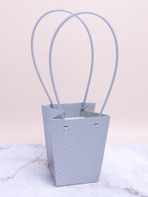 Сумочка для цветов 13,5х9,5х15,5см 3D М415 серый
