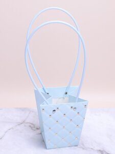 Сумочка для цветов 12х8х12,5см 3D М314 голубой