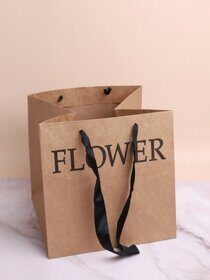 Сумочка крафт Flower 28х28х28см