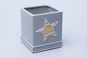 Ваза керамика 10х10х12см 674H377S-1 серый