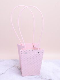 Сумочка для цветов 13,5х9,5х15,5см 3D М415 розовый светлый