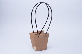 Сумочка пластик для цветов 12х8х12,5см крафт